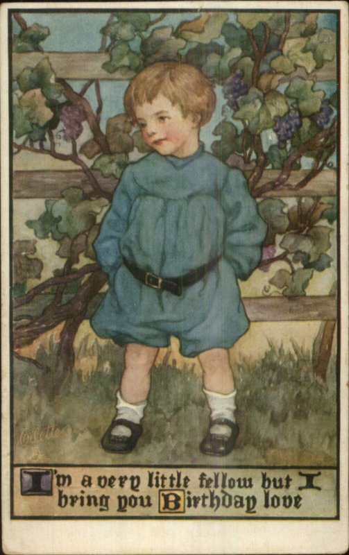 TUCK Field & Flower - Sweet Little Boy Hands in Pockets Birthday Postcard