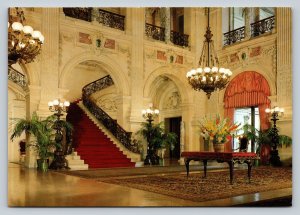 The Great Hall of the Breakers OCHRE POINT RI 4x6 Vintage Postcard 0364