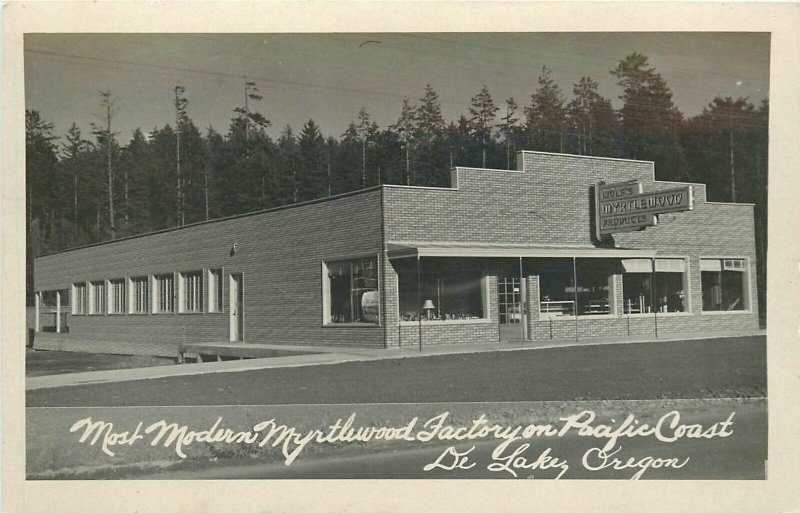 Postcard RPPC 1940s Oregon De Lake Myrtlewood Factory Pacific Coast OR24-544