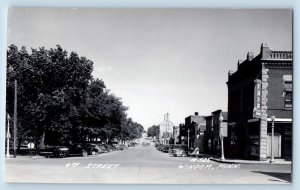 Windom Minnesota MN Postcard RPPC Photo 9th Street Fair Store Cars c1940's