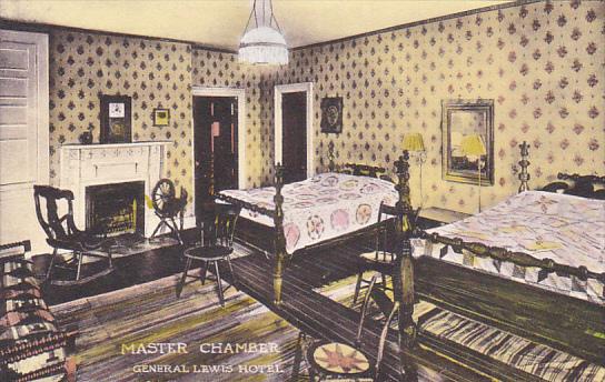 West Virginia Lewisburg The Master Chamber General Lewis Hotel Handcolored Al...