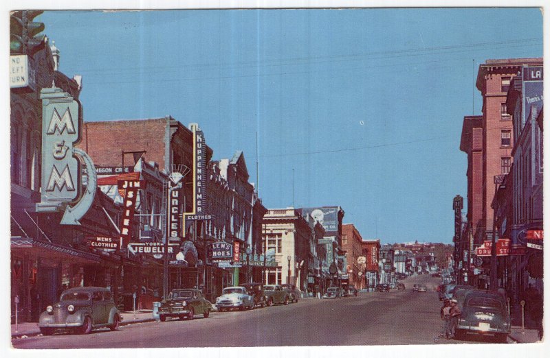 Butte, Montana, Scene Looking North On Main Street