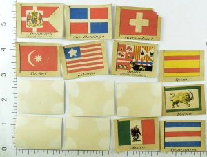 1880's International Country Flags Victorian Card Lot o 15 Flag Trade P114 