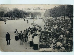 Lourdes Benediction du Saint Sacrement Aux Malades France Antique Postcard c1910