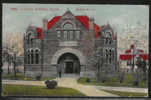 Library, Soldiers' Home, Sandusky, Ohio, Early Postcard, Used in 1910