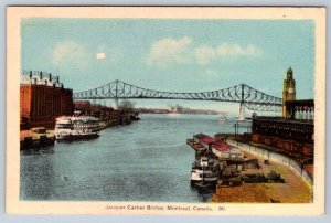 Jacques Cartier Bridge, Montreal, Quebec, Vintage PECO Postcard