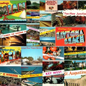 x19 MIXED LOT #4 c1960s Florida Greetings From Chrome City Postcards FL A179