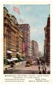 New York  City Broadway Central Hotel