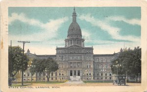 Lansing Michigan 1921 Postcard State Capitol