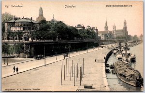 Kgl. Belvedere Dresden Germany Dampfschiff Landeplatz Boats Ships Postcard