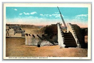 Vintage 1920's Postcard Kiva at San Ildefonso Indian Village New Mexico
