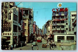 Hong Kong Postcard A Street Scene of Queen's Road Centre 1959 Vintage