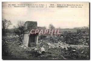 Old Postcard Battle of the Marne Frignicourt Au Milieu ruins Militaria