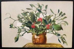 Vintage Victorian Postcard 1901-1910 Christmas - A Bouquet of Mistletoe