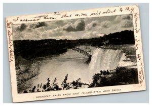 Vintage 1906 Postcard American Falls Steel Arch Bridge Niagara Falls New York