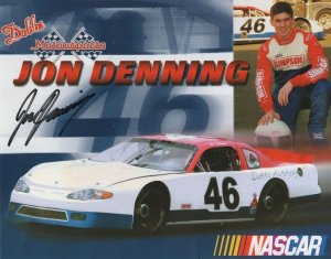 Jon Denning Nascar Motor Racing 10x8 Large Hand Signed Photo