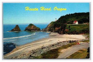 Heceta Head Lighthouse Oregon OR UNP Chrome Postcard T21