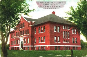 Central Academy College McPherson Kansas KS Yearbook Advertisement Postcard T13
