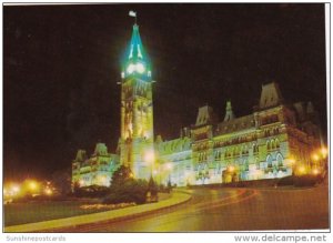 Canada Ottawa Parliament Hill At Night