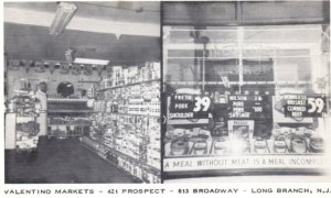 Long Branch NJ Valentino Meat Market Grocery Store Postcard New Jersey