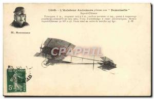 Old Postcard Jet Aviation Aviator Audemars driving a Demoiselle Clement Bayard