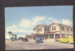 INDIAN ROCKS FLORIDA INDIAN ROCKS INN 1940s CARS LINEN ADVERTISING POSTCARD