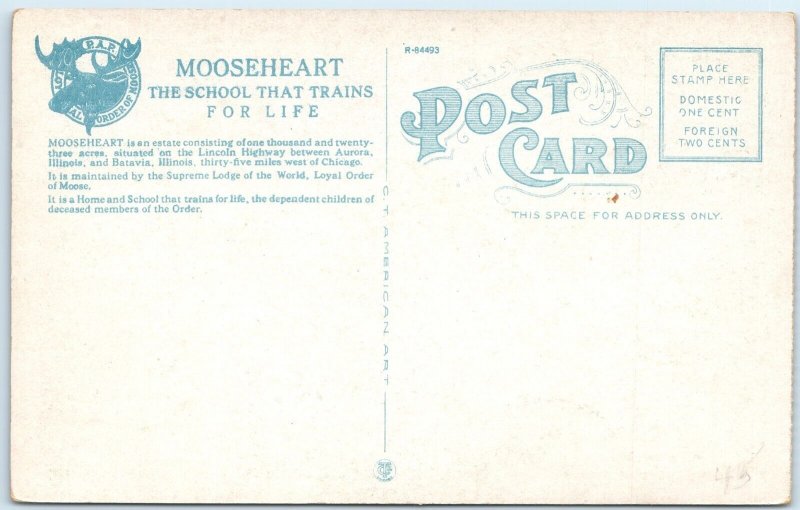 1910s Mooseheart IL Loyal Order Moose School Trains Lake Dam Postcard Lodge A263