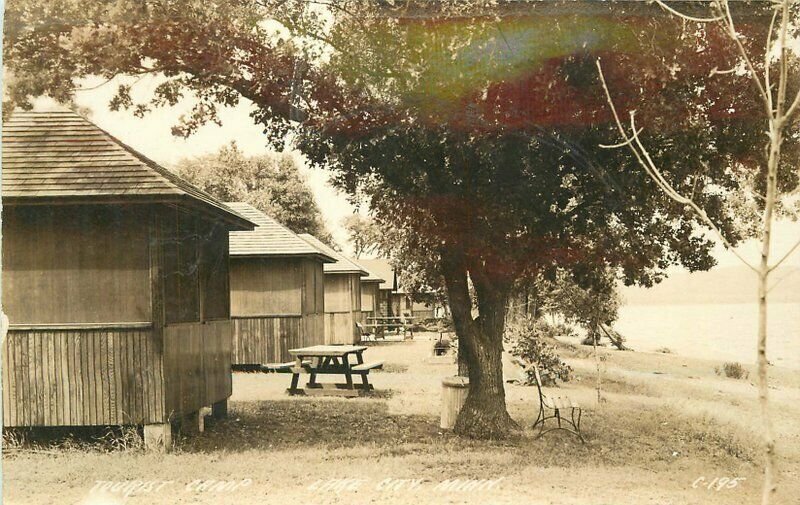 Cook Lake City Minnesota 1930s Tourist Camp RPPC Photo Postcard 12616