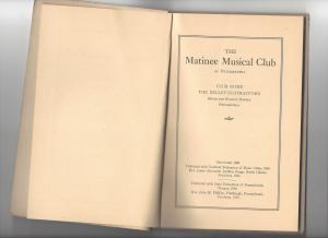 Matinee Musical Club 1931-1935 Yearbook Phildelphia PA 101 pages