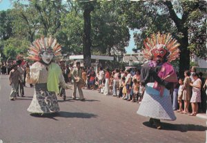 Indonesia Jakarta typical Betawi folk dance costumes traditional mask postcard