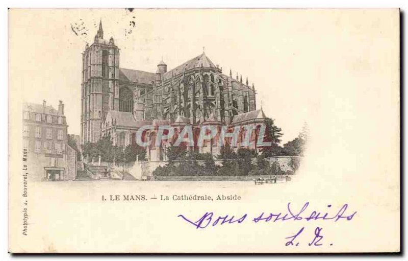 Old Postcard Le Mans Cathedral Apse