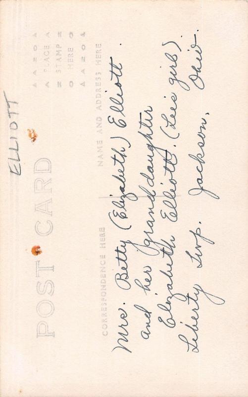 F36/ Jackson Ohio RPPC Postcard c1915 Betty Elliot Liberty Twp Child Mother 8