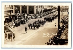 1923 Tulip Festival Patriotic Parade Jukes Bellingham WA RPPC Photo Postcard