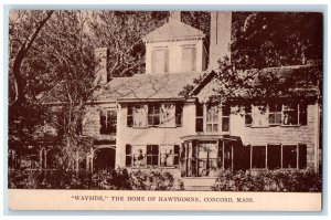 c1910 Wayside Home Hawthorne Exterior Building Concord Massachusetts MA Postcard