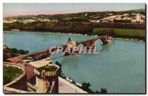 Avignon Postcard Old Bridge St Benezet and the Philippe le Bel tower