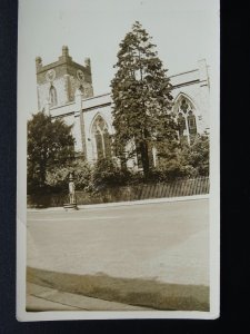 Surrey CHERTSEY St. Peter's Church showing ROAD SIDE WATER PUMP Old RP Postcard
