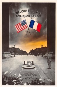 H77/ Interesting RPPC Postcard c1910 American Legion France Flags 168