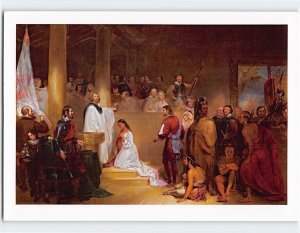 Postcard Baptism of Pocahontas by John Gadsby Chapman 1839 Rotunda