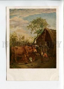 3155050 Woman w/ Cow PEASANT by POTTER vintage Russian PC