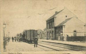 belgium, STADEN, De Statie, Railway Station with Train (1910s) Postcard