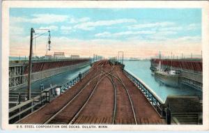 DULUTH, Minnesota  MN    U.S. STEEL Corporation ORE DOCKS  c1920s   Postcard