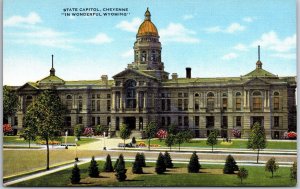 State Capitol Cheyenne In Wonderful Wyoming WY Government Office Postcard