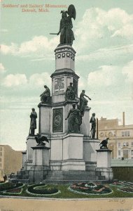 Detroit MI, Michigan - Soldiers and Sailors Monument - pm 1909 - DB