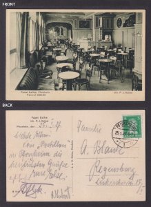 Pforzheim Germany postcard 1927 Palace Coffee Adevertising RPPC