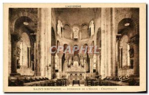 Old Postcard Auvergne Saint Nectaire Interior Of The Church Marquees