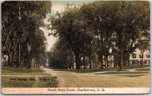 1916 South Main Street Charlestown New Hampshire Roadside Trees Posted Postcard