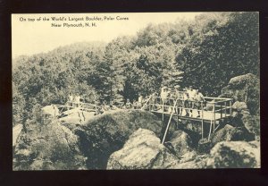 Plymouth, New Hampshire/NH Postcard, On Top World's Largest Boulder, Pol...