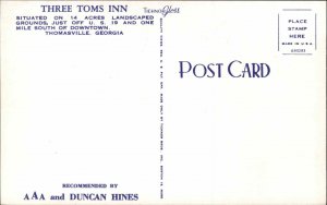 Thomasville Georgia GA Hotel Vintage Postcard
