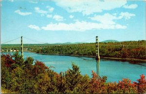 Waldo-Hancock Bridge Maine Penobscot River Postcard PM E Orlando ME Cancel WOB 