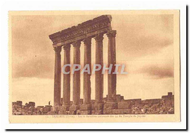 Baalbek Syria Old Postcard The 6 last columns of the Temple of Jupiter 54